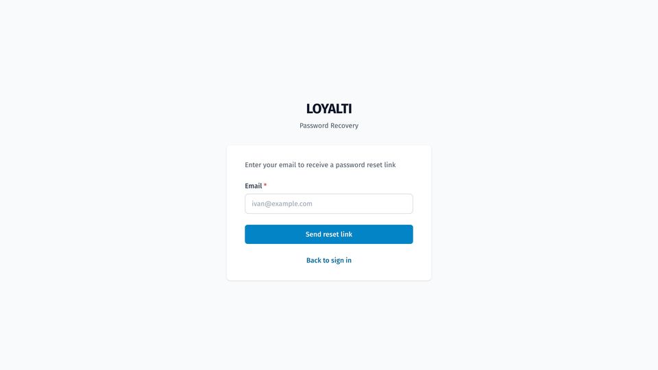 Password recovery by e-mail