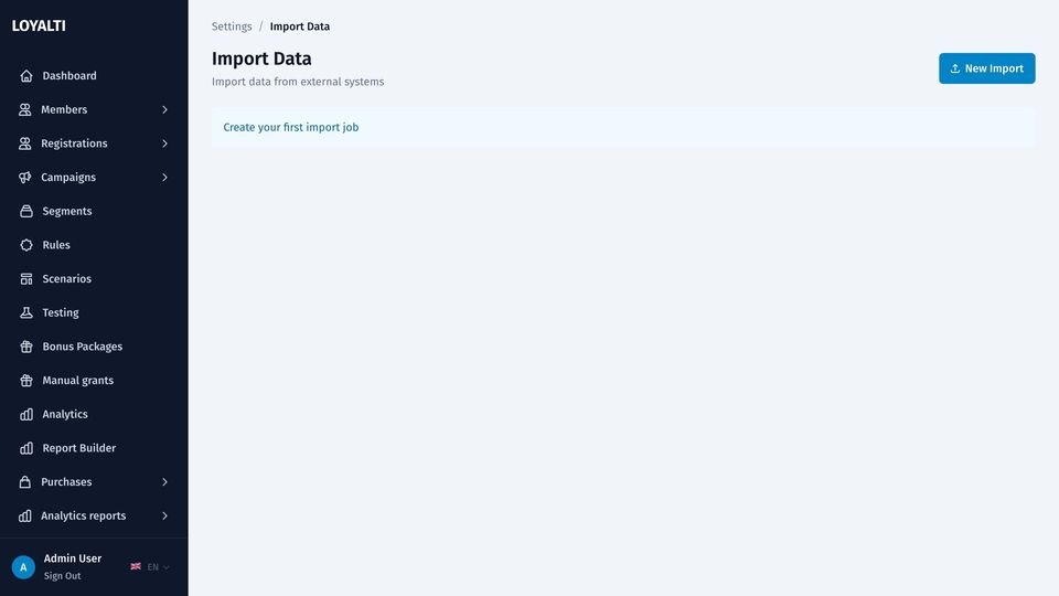 Data import