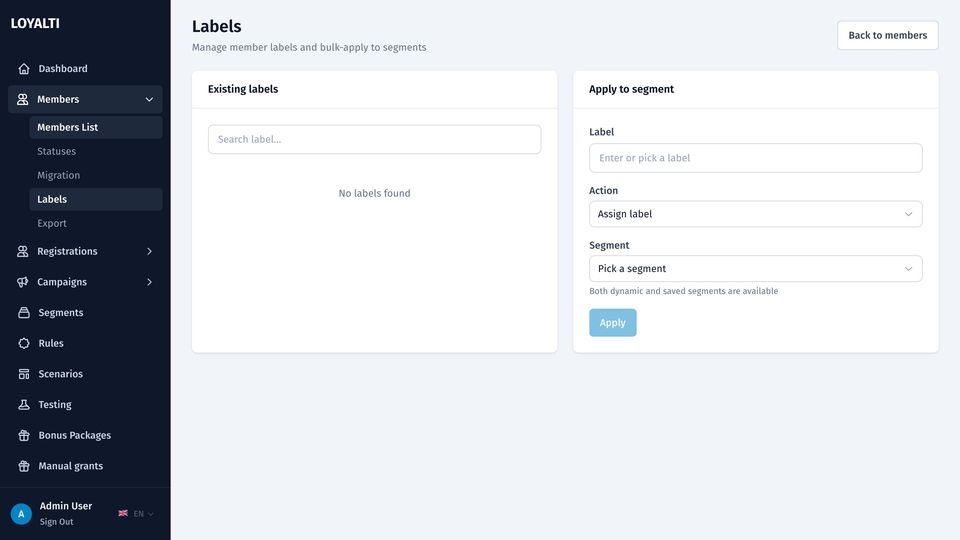 Labels assigned by hand or by segment