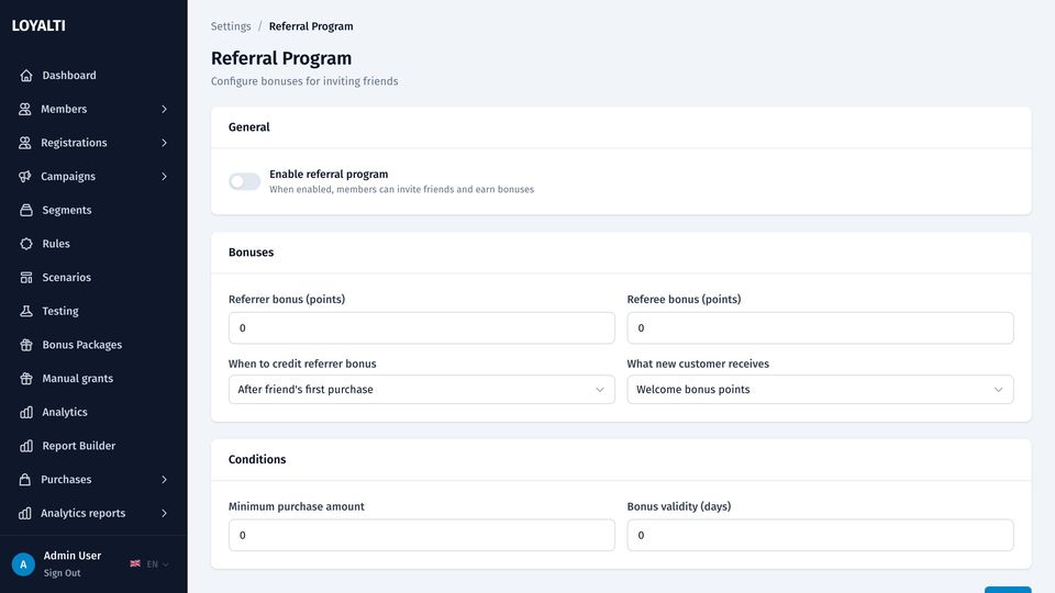 Referral rewards for both sides
