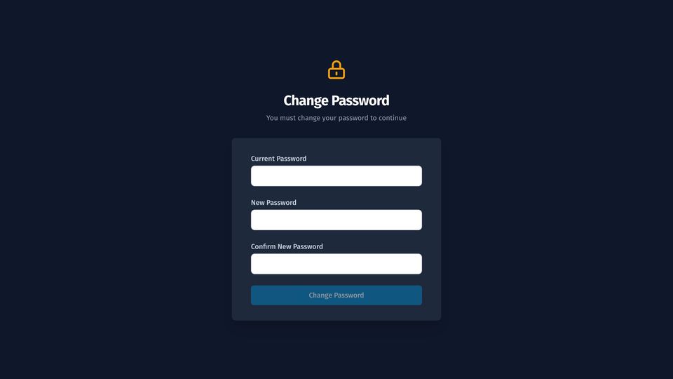 Forced change of a generated password