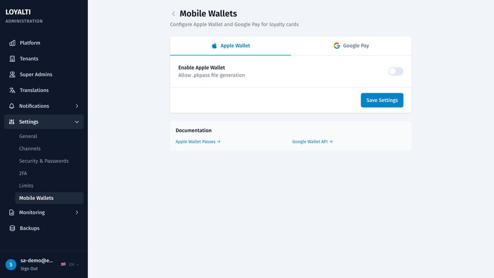 Apple and Google wallet passes