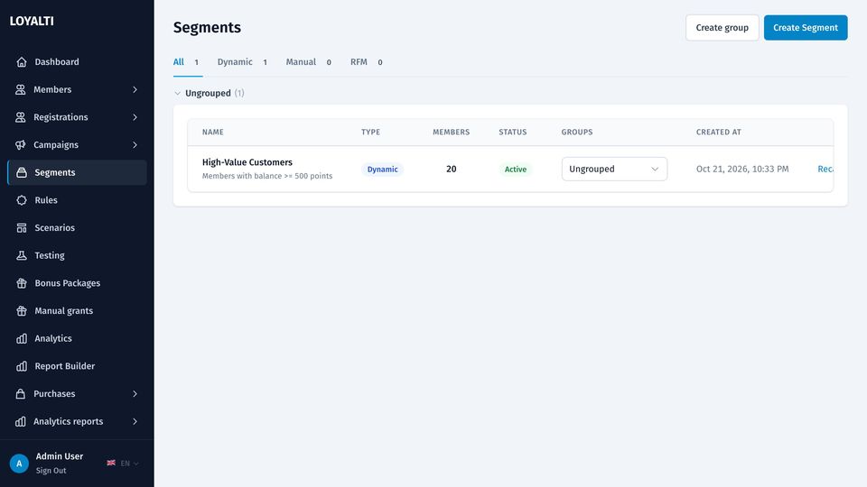 Segments, static and dynamic